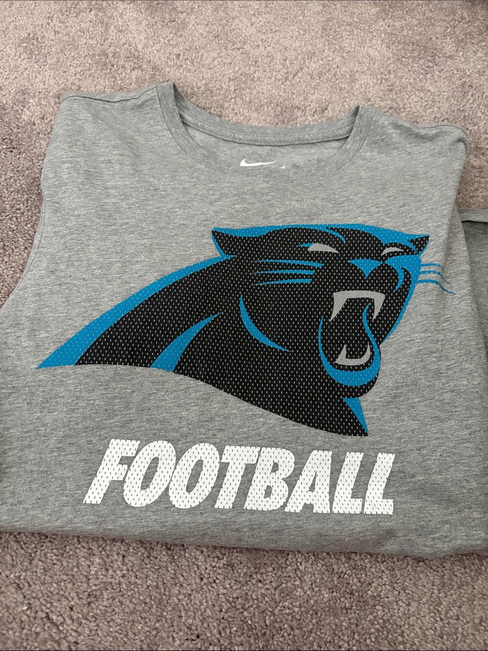 Nike Gray Short-Sleeve Panthers Football Graphic Tee
